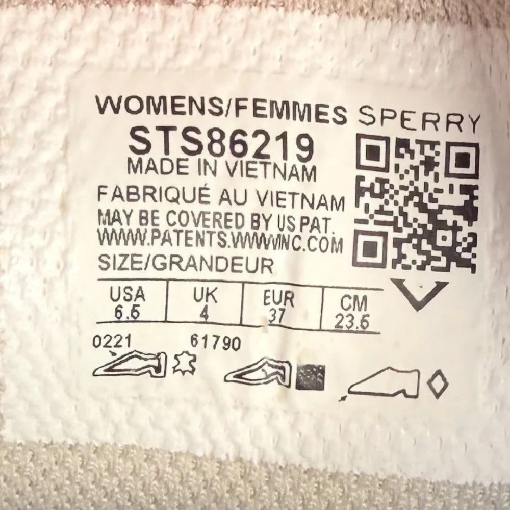 Sperry White Grey Sneaker STS86219 Low Top Perforated Women's Size 6.5‎